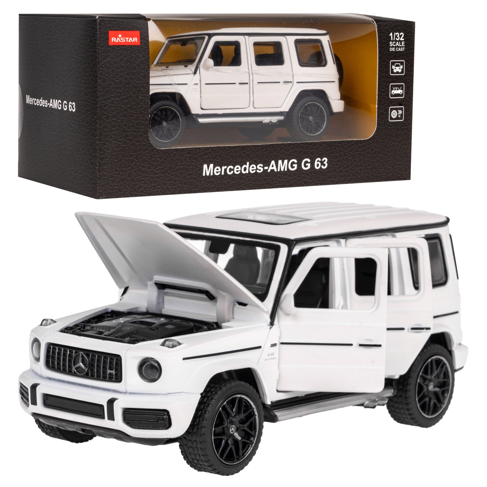 Metallauto Mercedes Benz AMG G63 1:32 RASTAR valge