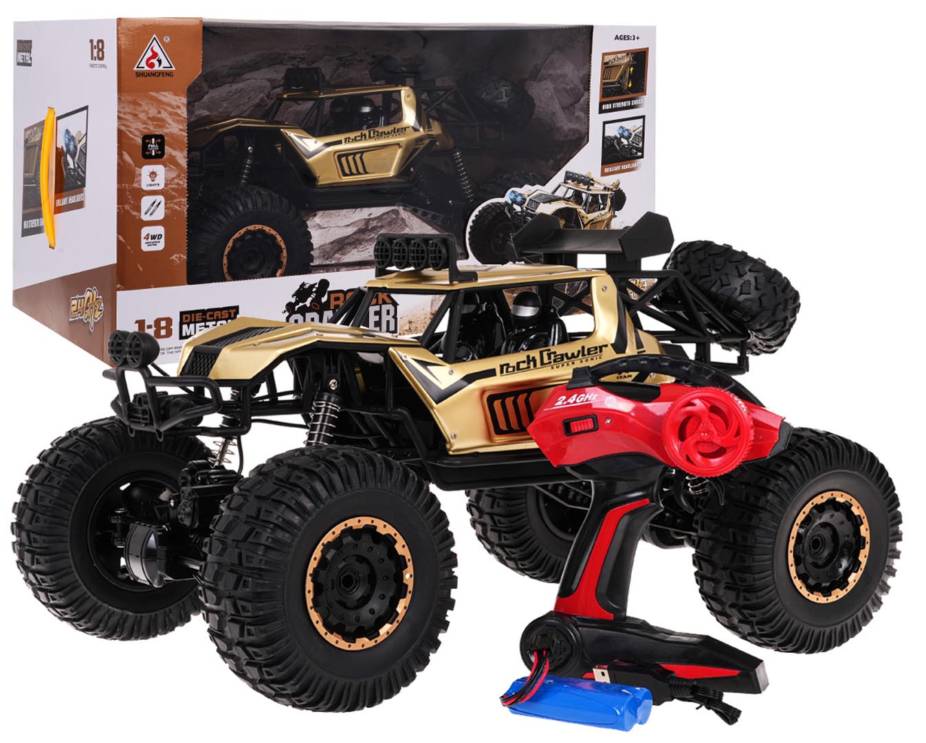 Metall Mega Crawler 1:8 kuldne