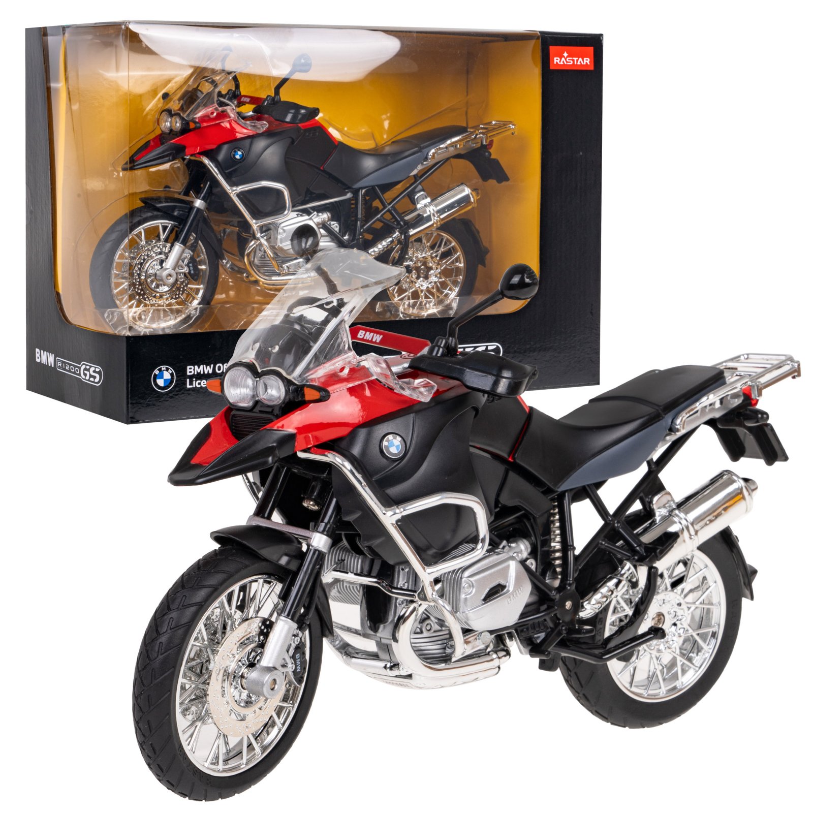 Metal Motorcycle BMW R1200GS 1:9 RASTAR Red