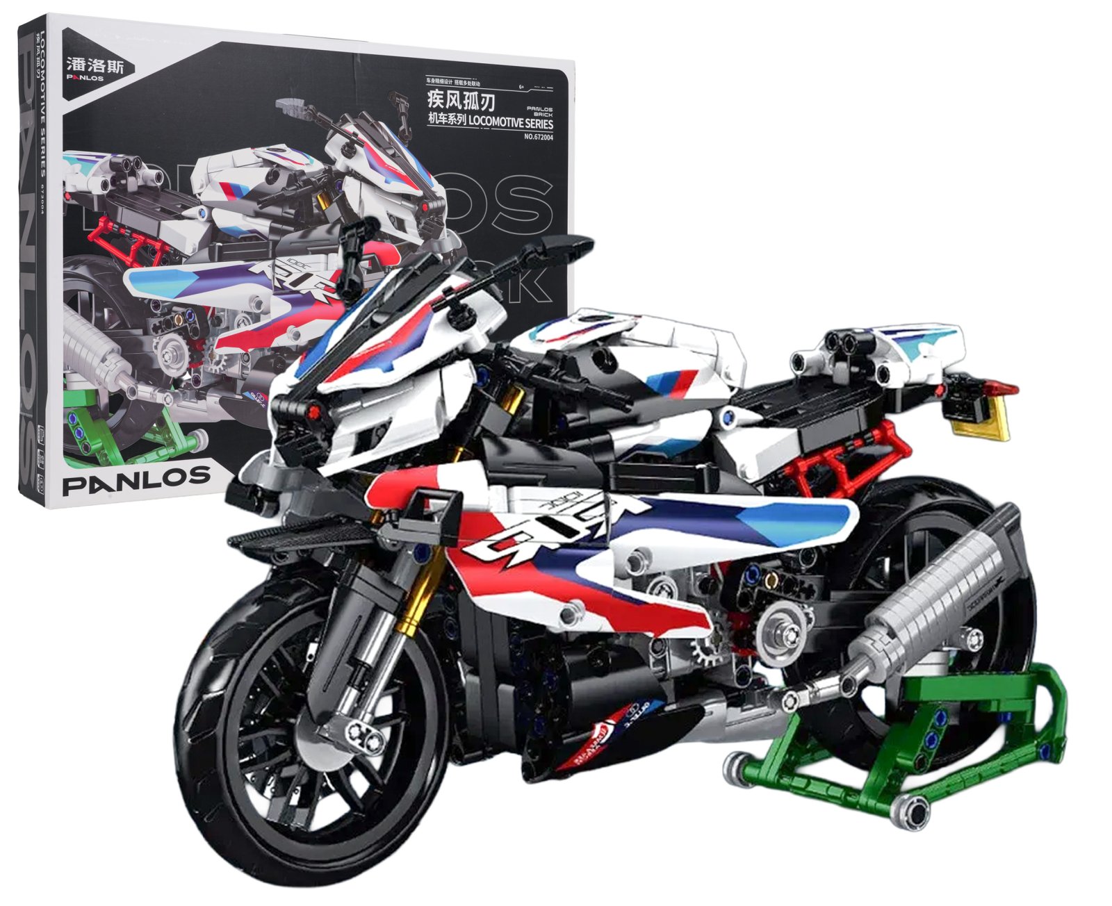 Motorcycle Racer Building Blocks Set White 912pcs.