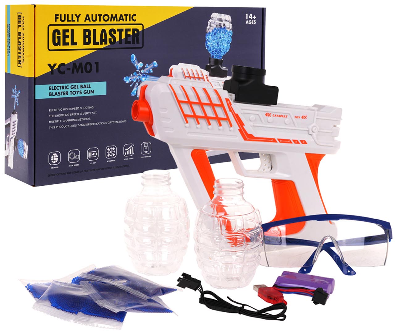Oranž GEL BLASTER püstol + tarvikud
