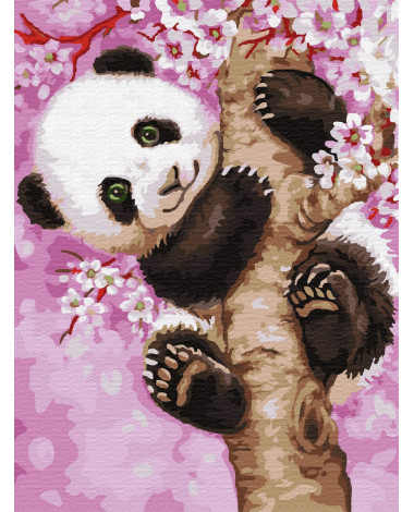 Numbrite järgi maalimine 30x50 Mänguhimuline panda