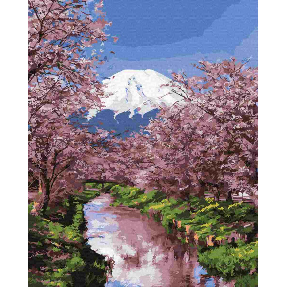 Numeromaalaus 40x50 Kukkiva sakura