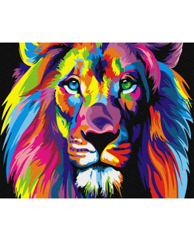 Painting by numbers 40x50 Rainbow lion