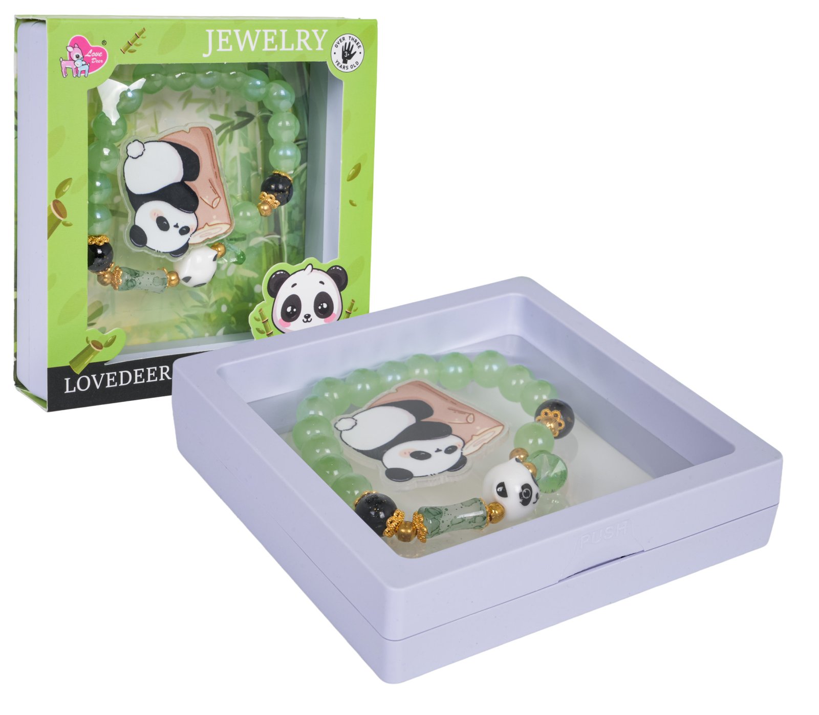 Panda Green Bracelet Jewelry Set
