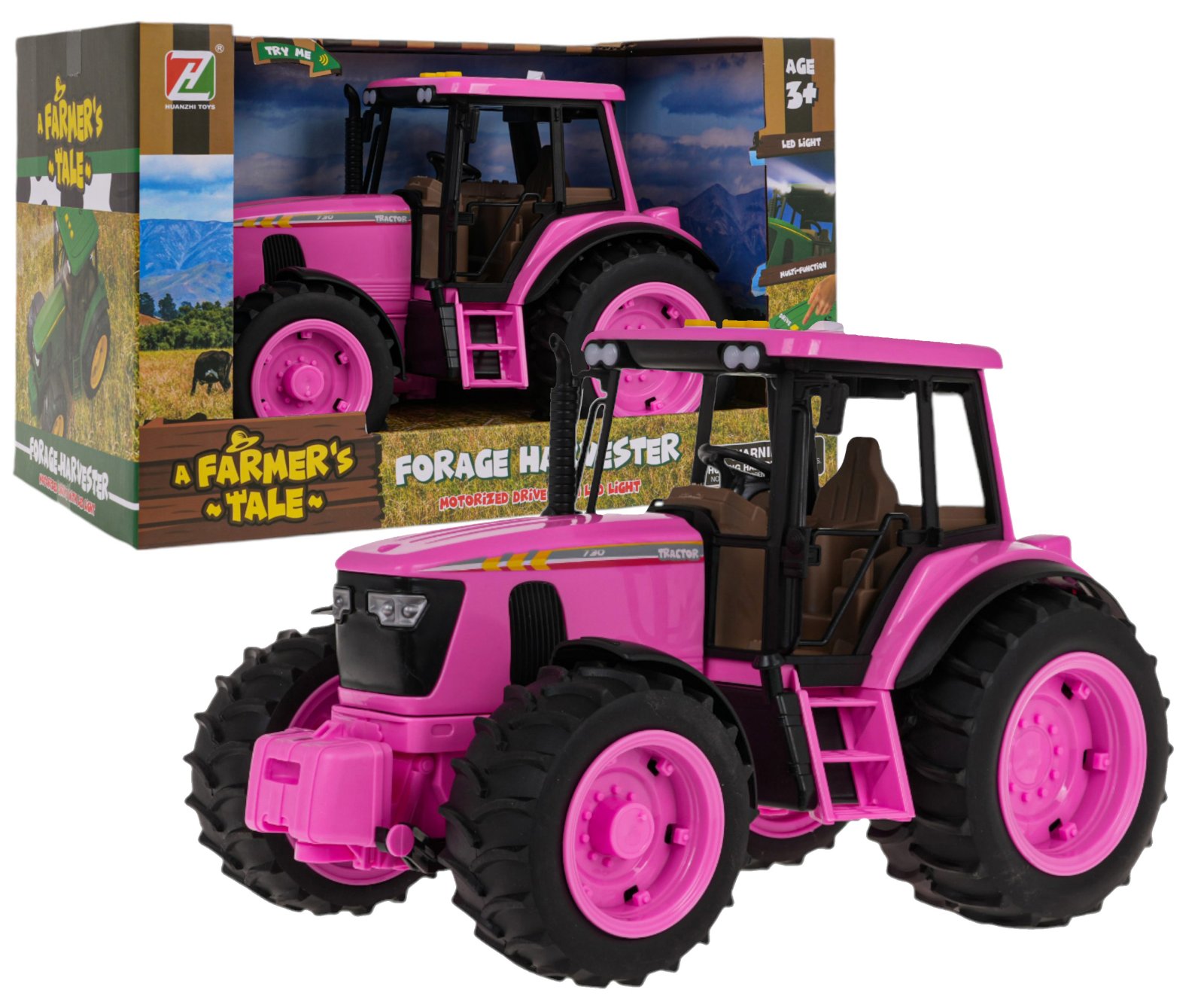 Roosa traktor tulede ja helidega