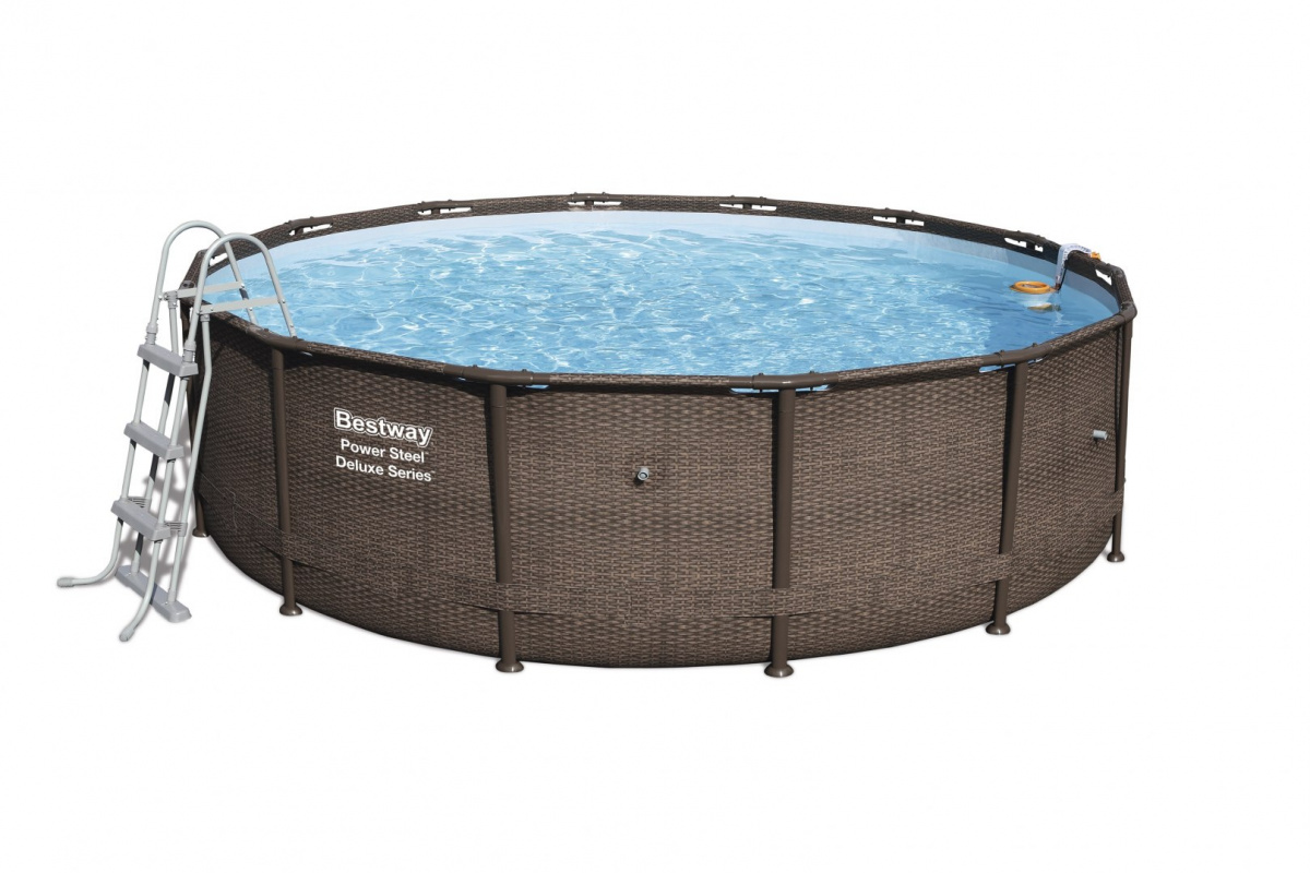 Raamiga bassein 14FT 427x107 cm Power Steel Deluxe Rattan Series B