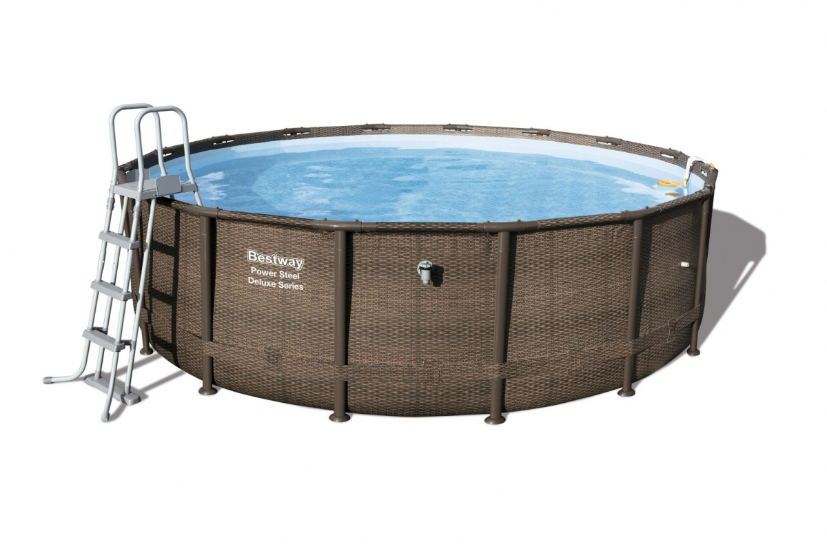 Raamiga bassein 16 ft 488x122 cm Power Steel Deluxe Rattan Series