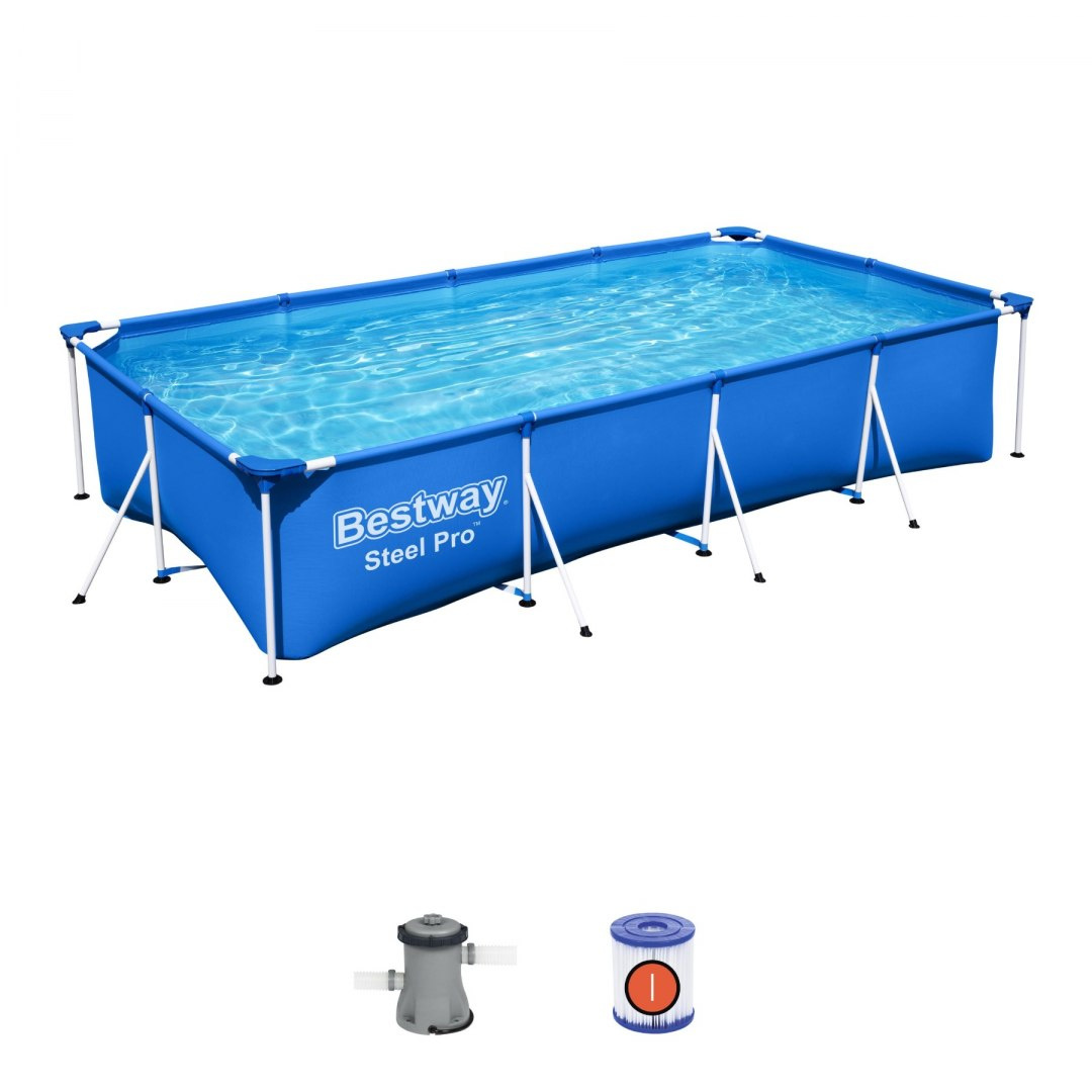 Raamiga bassein 400x211x81cm Family 3 in 1 BESTWAY