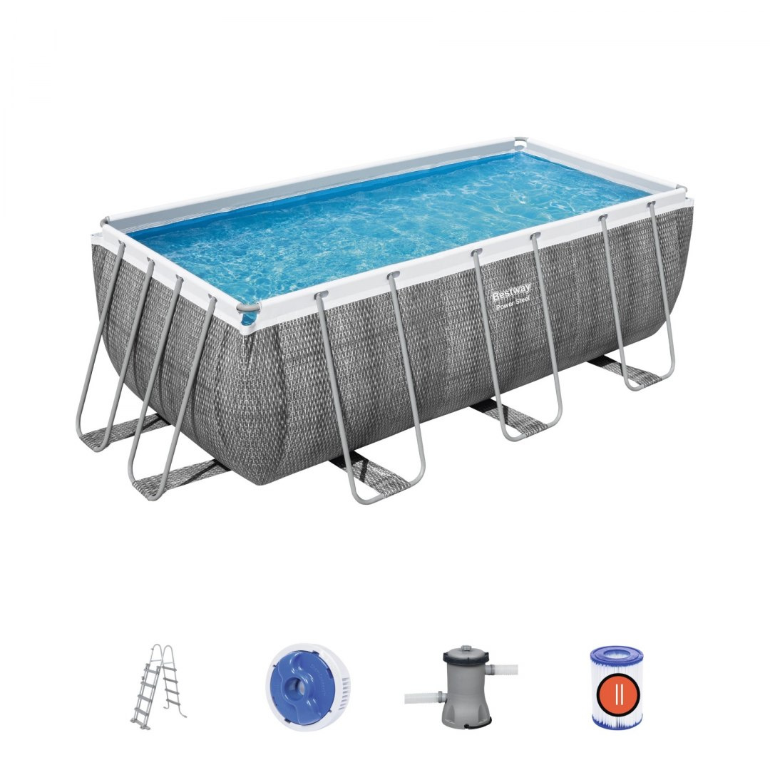 Raamiga bassein 412 cm x 201 cm x 122 cm POWER STEEL BESTWAY