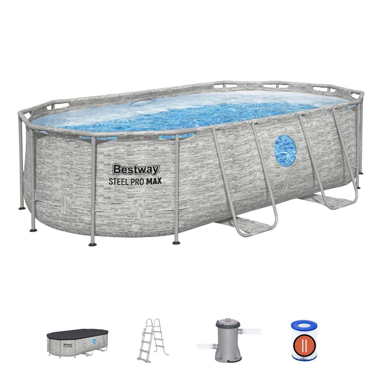 Karkassbassein 427 cm x 250 cm x 100 cm, Power Steel Swim VISTA s