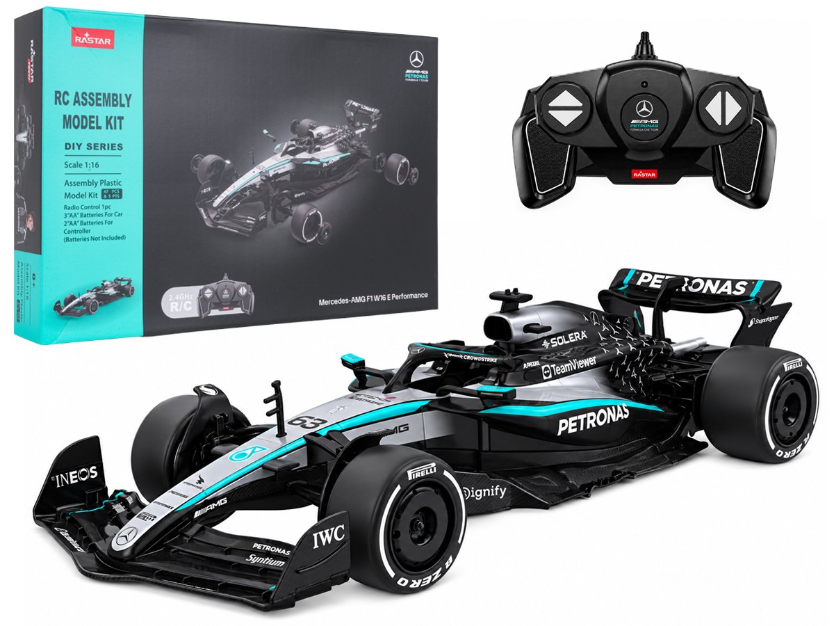 R/C-auto 1:16 Mercedes-AMG F1 W16 E Performance -rakennussarja Musta RASTAR