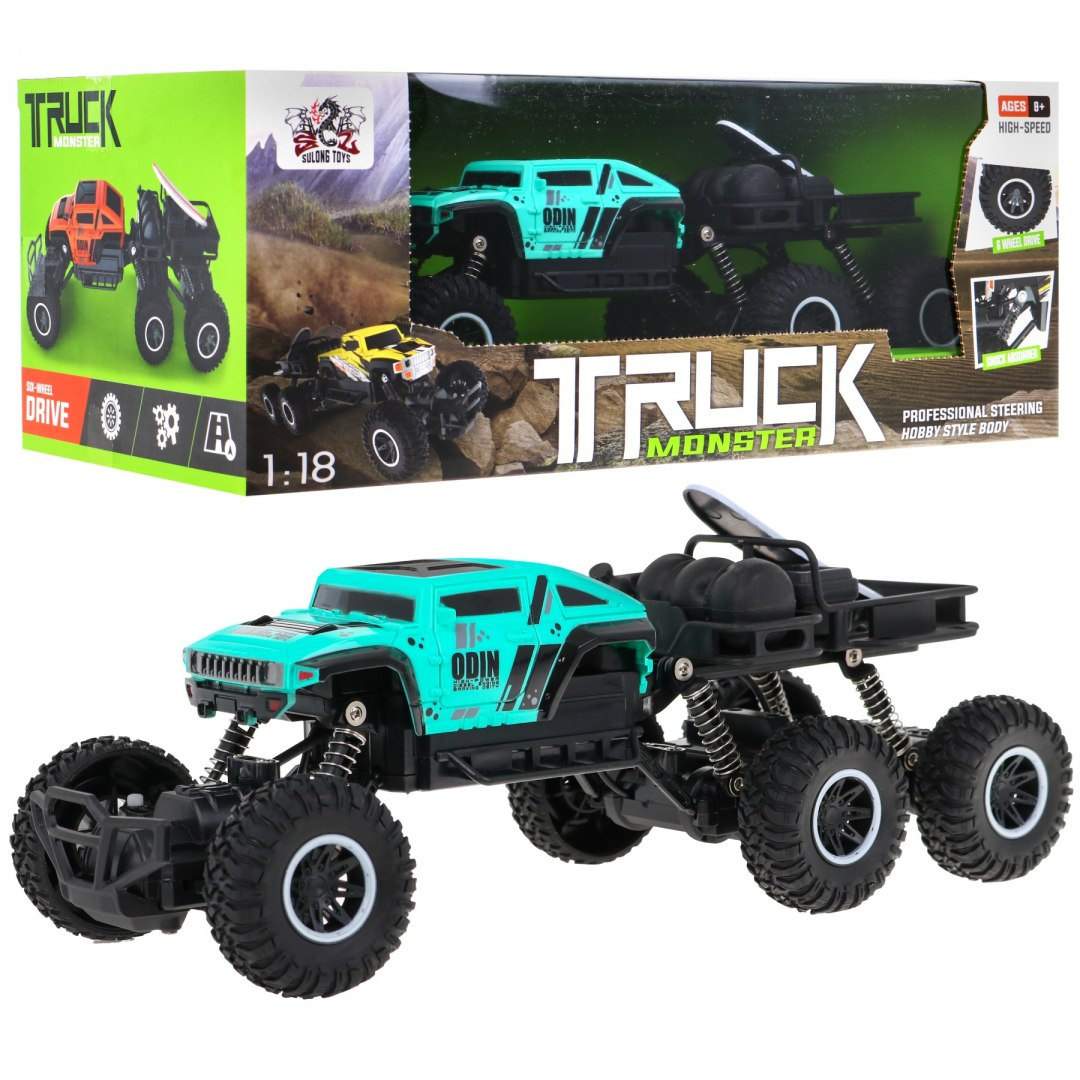 R C auto 1:18 Crawler 6x6 2 4G sinine