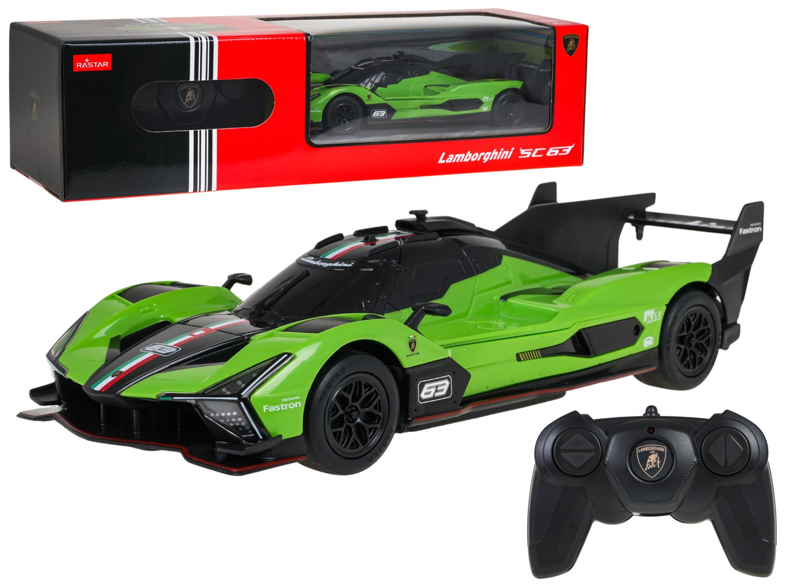 Raadioteel juhitav auto 1:24 Lamborghini SC63 roheline RASTAR