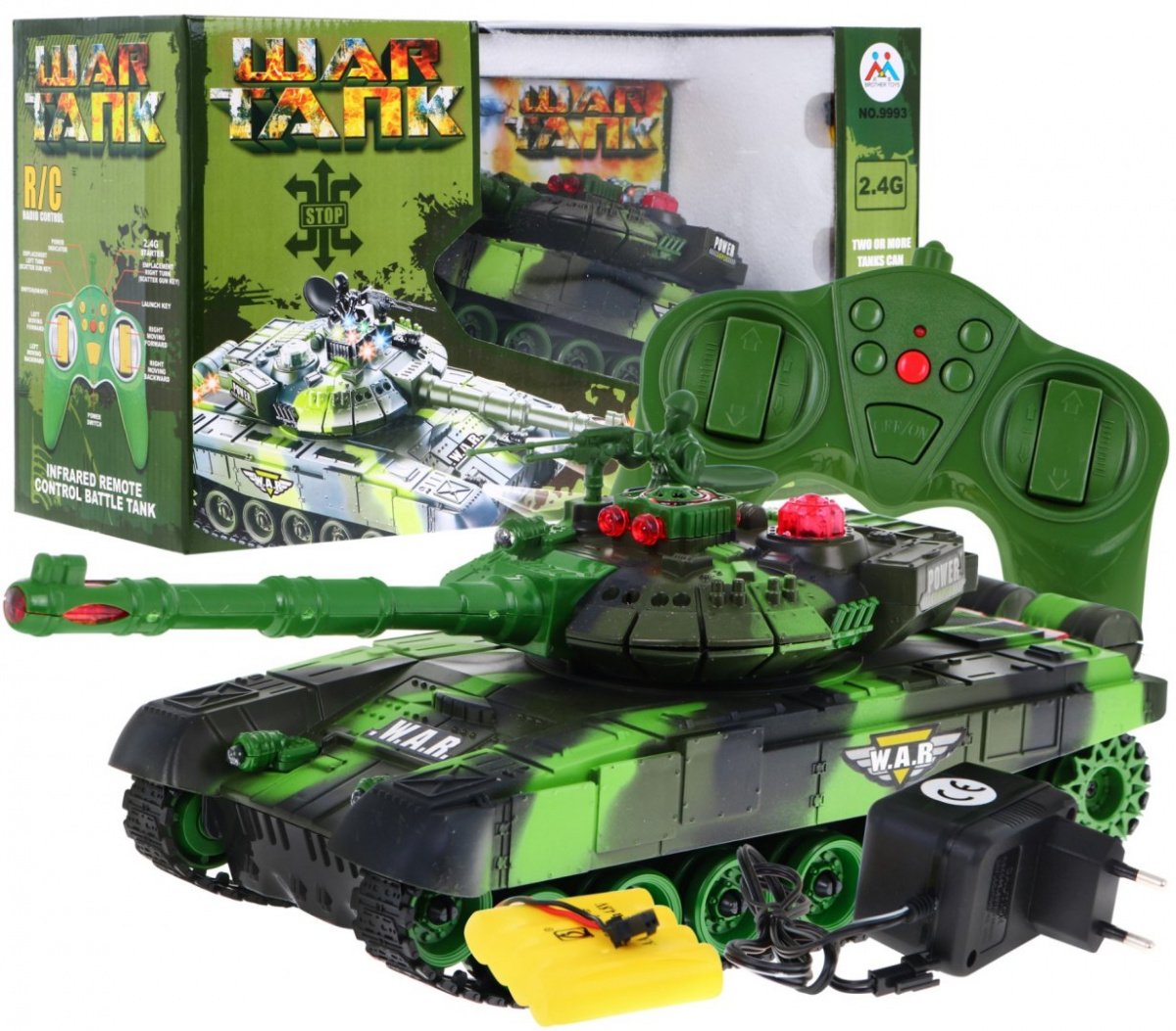 R/C tank rohelise kamuflaažiga 2.4 GHz