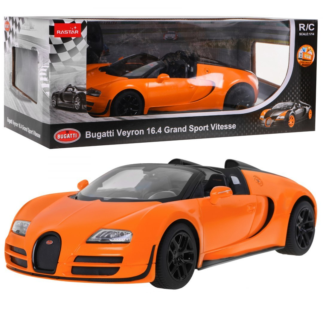 R/C mänguauto Bugatti Veyron Grand Sport oranž 1:14 RASTAR