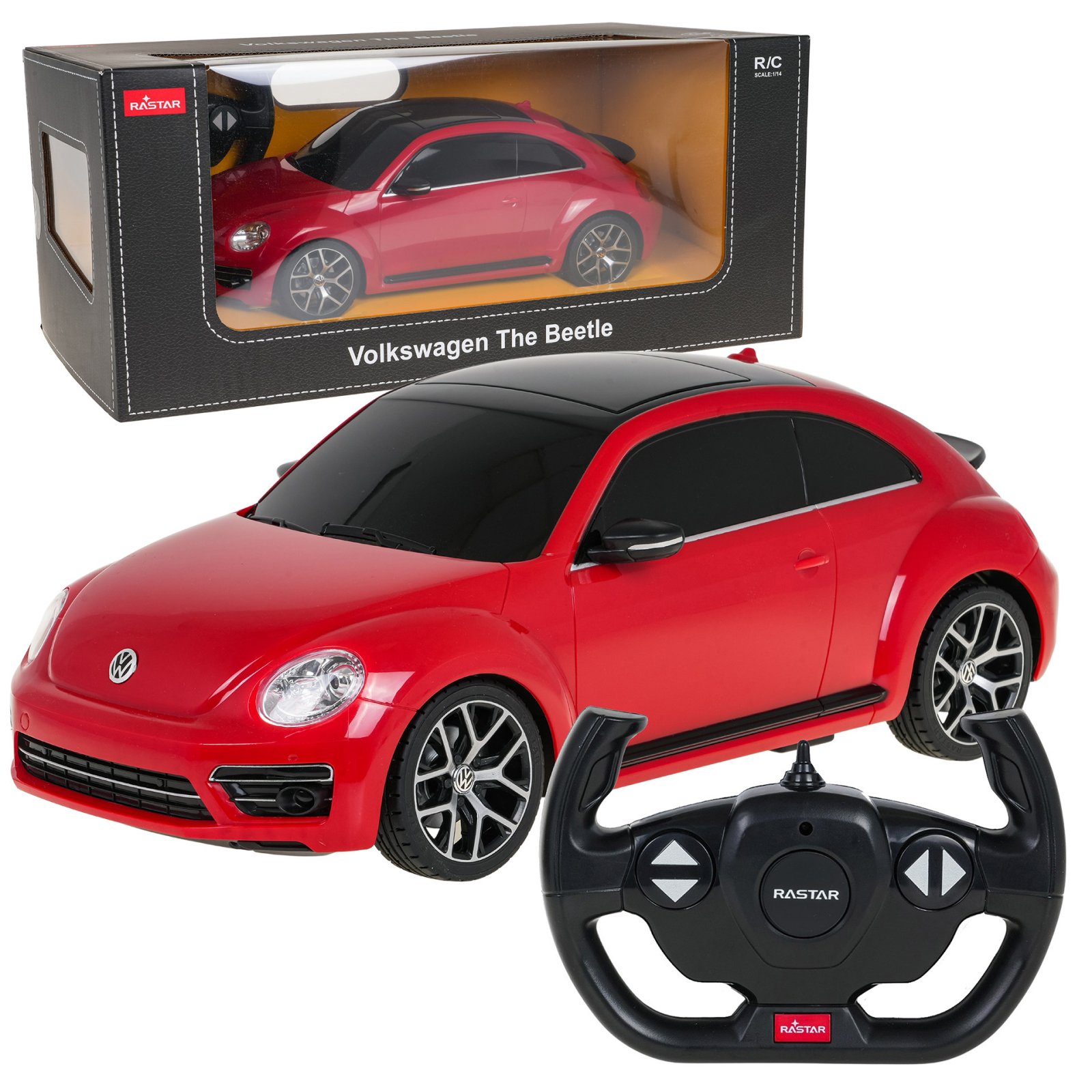 Radio-ohjattava Volkswagen Beetle 1:14 RASTAR punainen