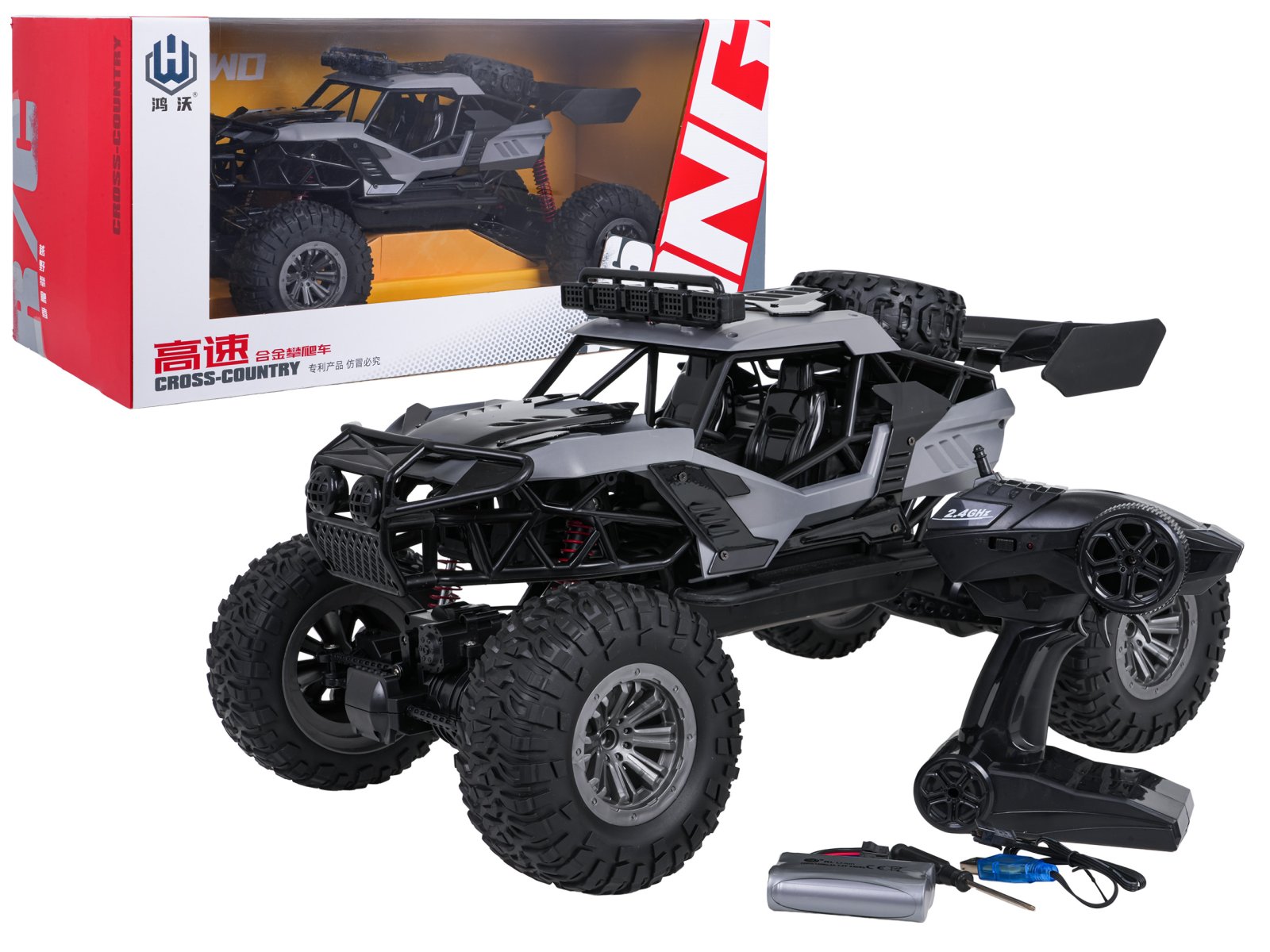 RC kiipeilyauto MONSTER musta 1:6