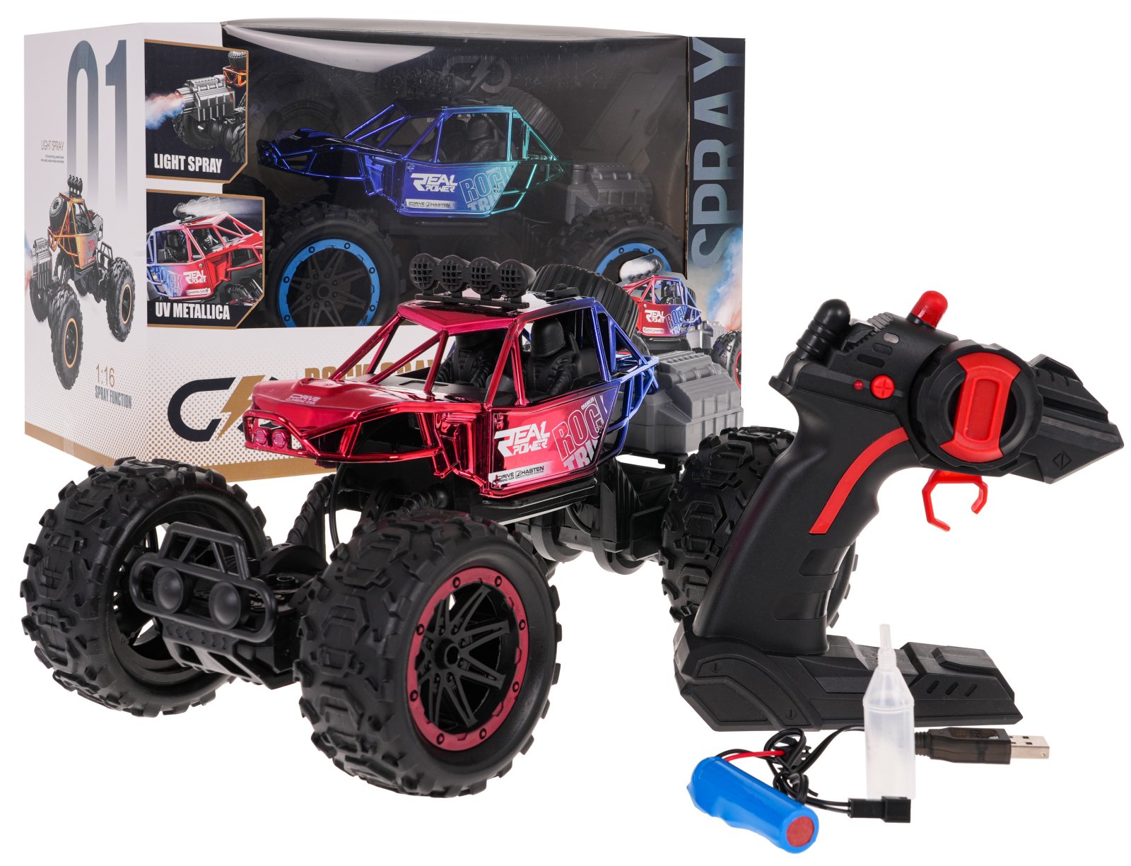 REAL ROCK Crawler suitsufunktsiooniga R/C punane
