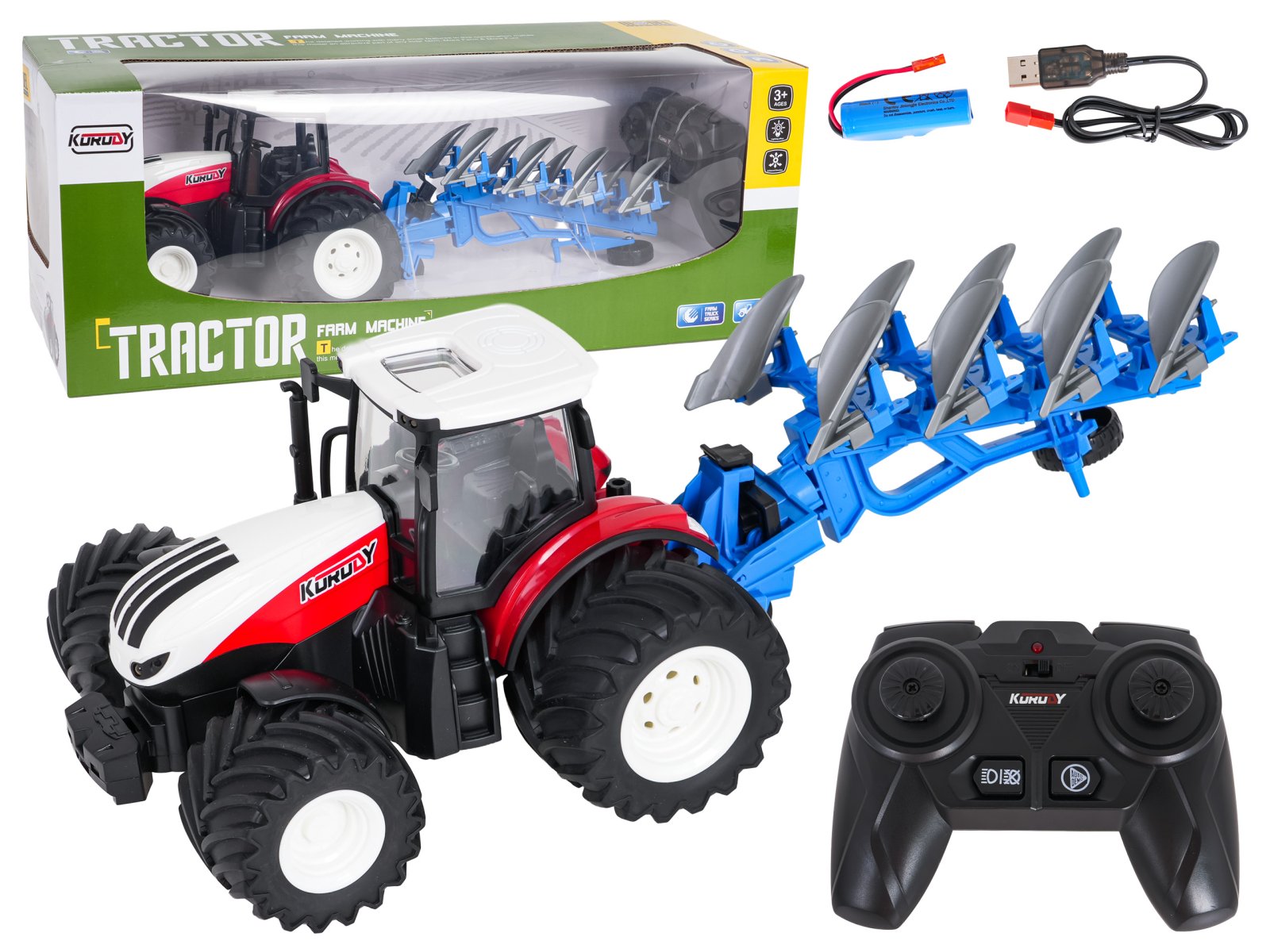 Punane R/C traktor adraga