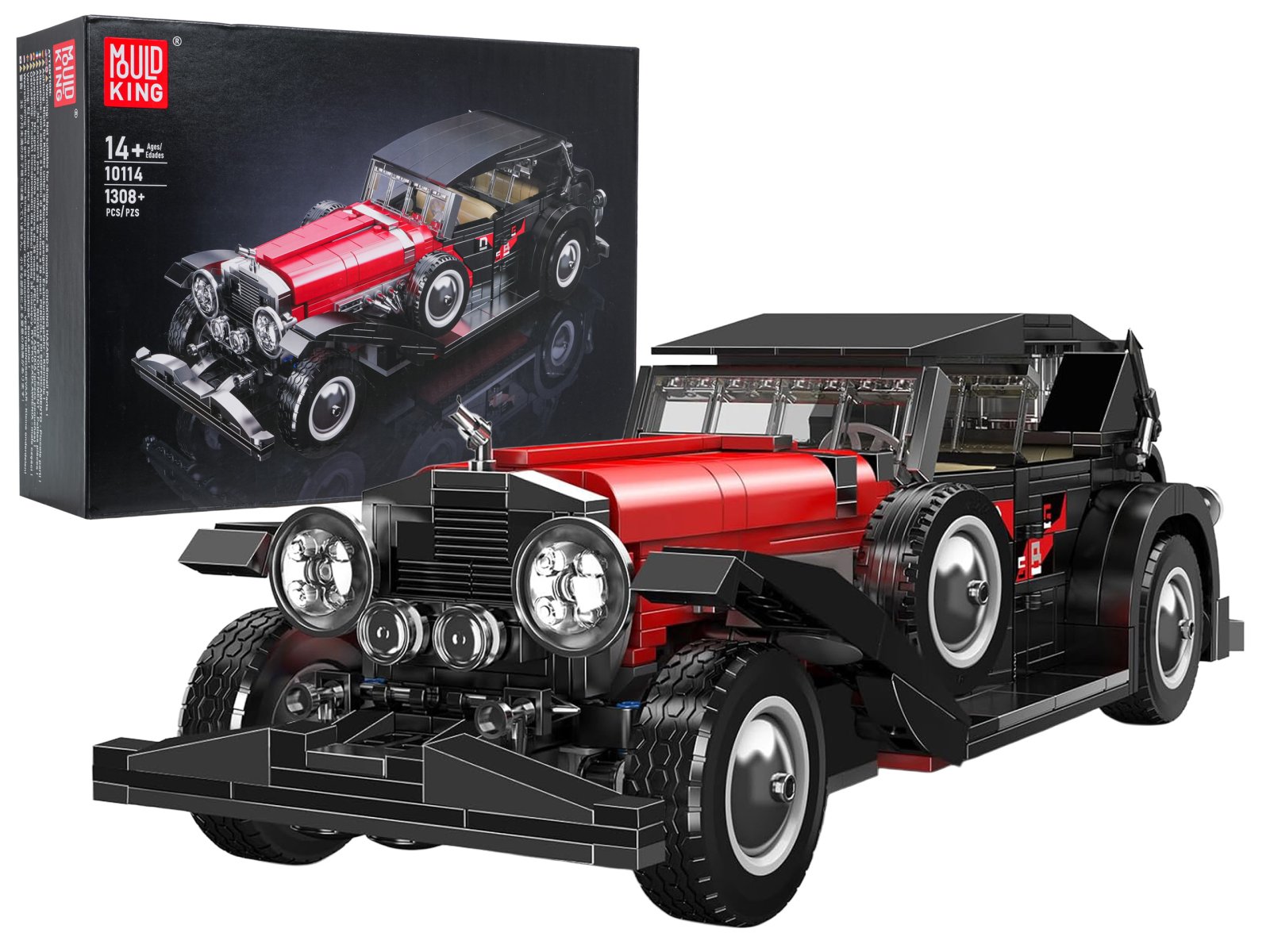 Retro Vehicle Red Building Blocks Set 1308pcs.