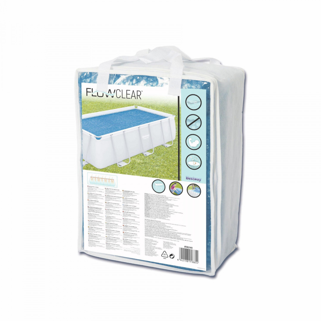 Päikesekate 380 x 180 cm raamiga basseinile BESTWAY