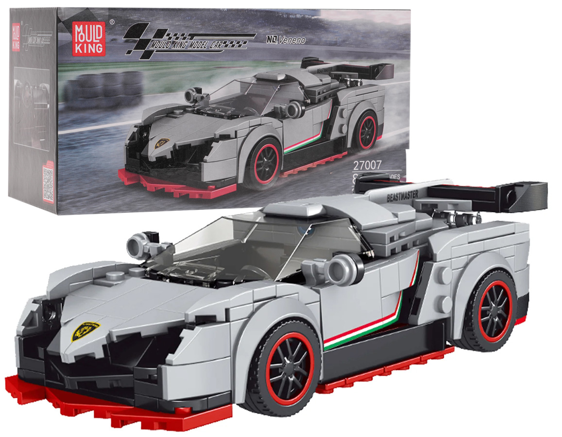Sportauto klotsikomplekt 398 tk. Valge