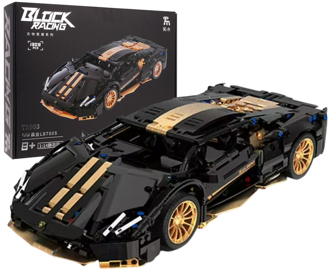 Spordiauto klotsikomplekt Must 1309 tk.