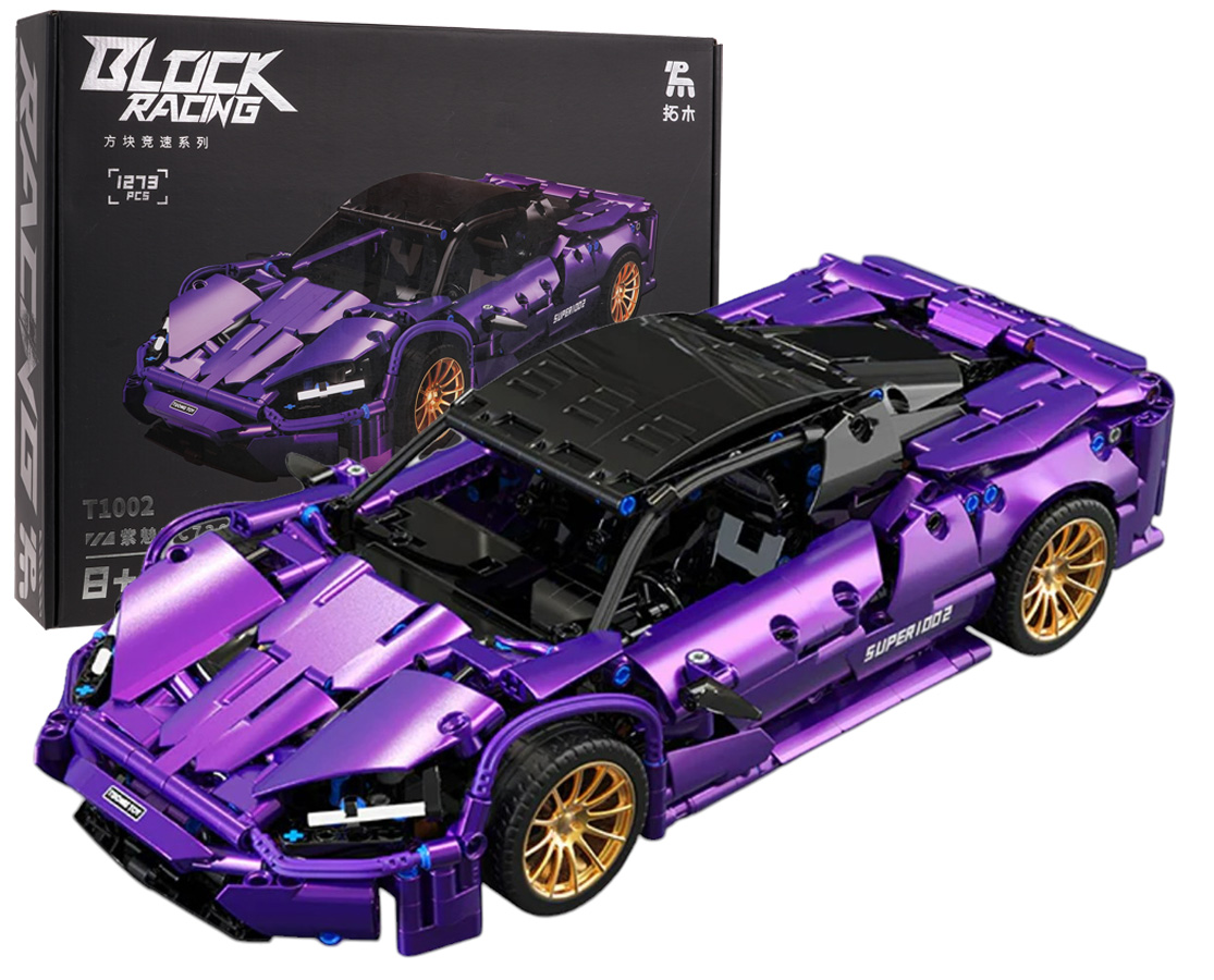 Urheiluauto palikkasarja Violetti 1273 kpl.