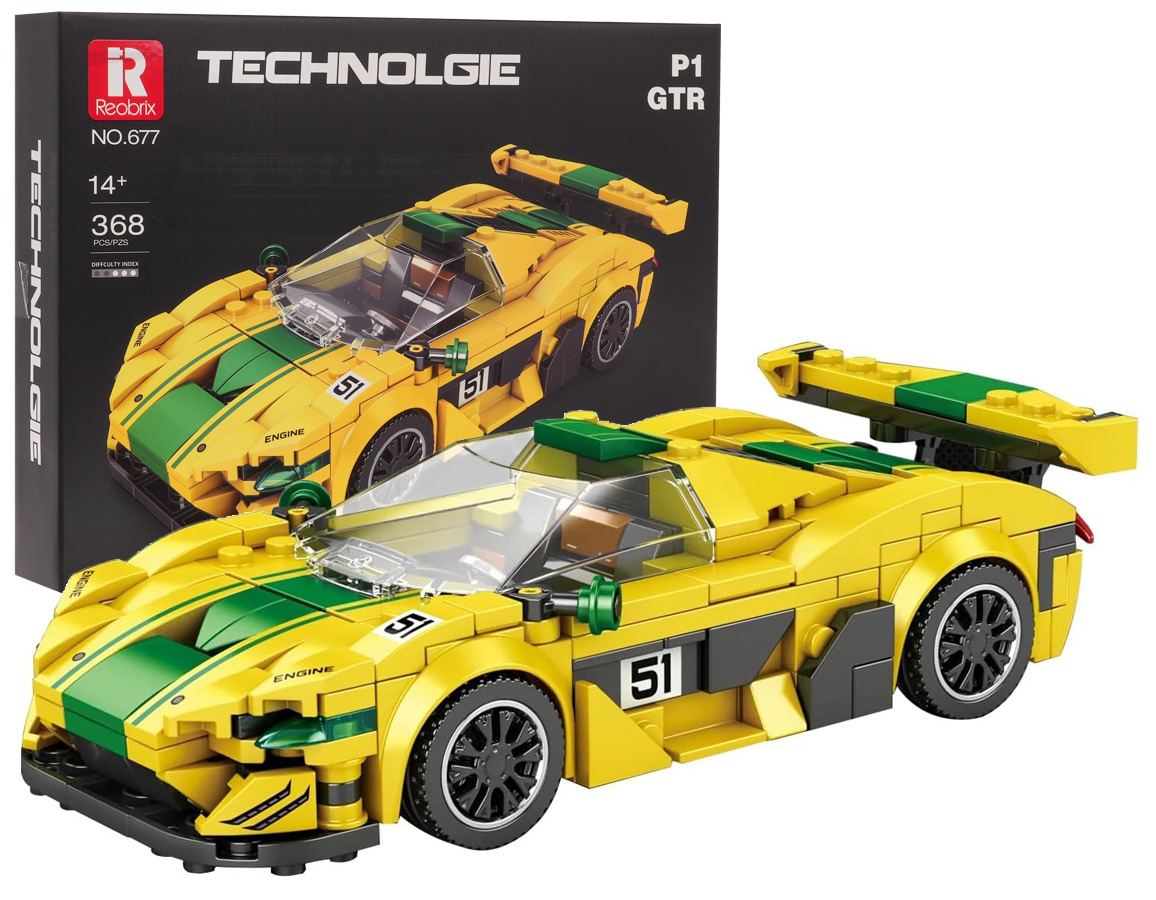 Sports Car Brick Set Yellow 368 pcs.