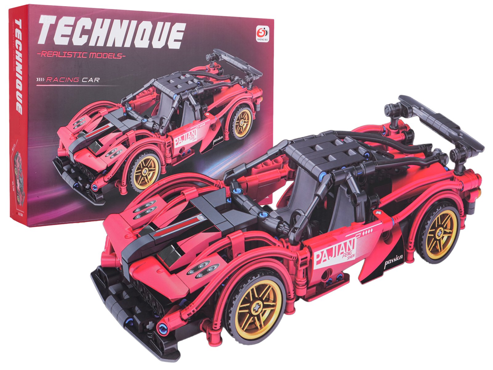 Spordiauto klotsid punane 482 tk.