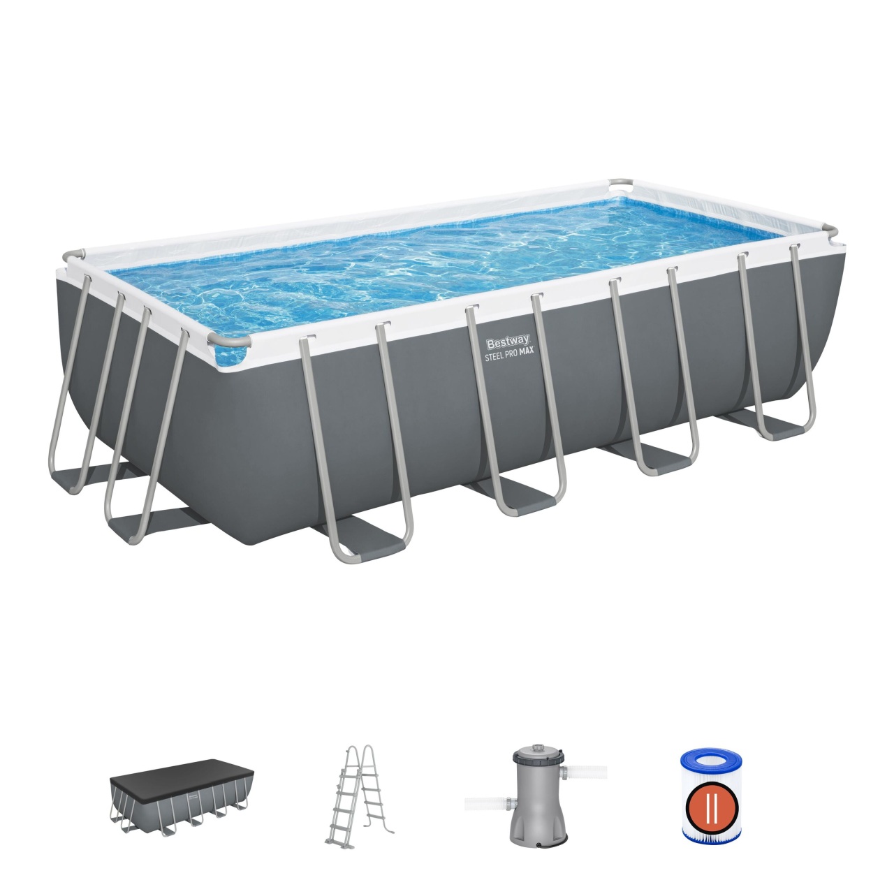 Ujumisbassein 16 x 8 FT Power Steel BESTWAY