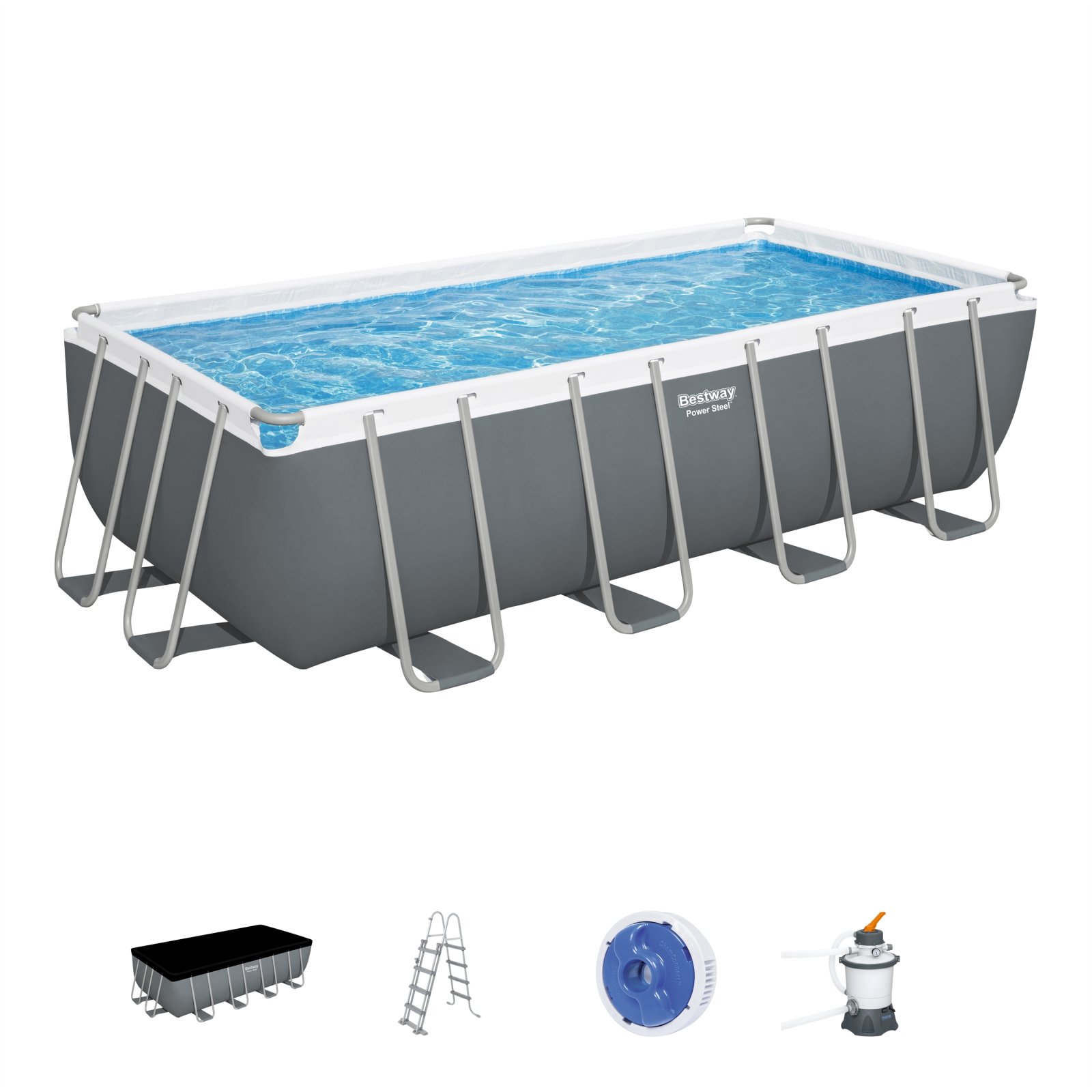 Ujumisbassein 16 x 8 FT Power Steel BESTWAY