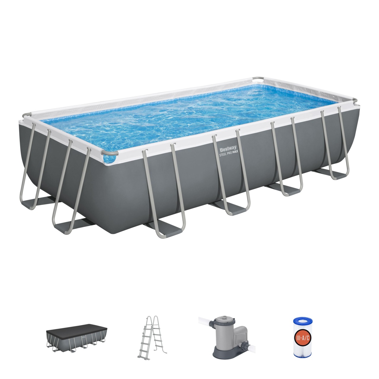 Raamiga ujumisbassein 18FT 549x274x122 cm SteelPRO