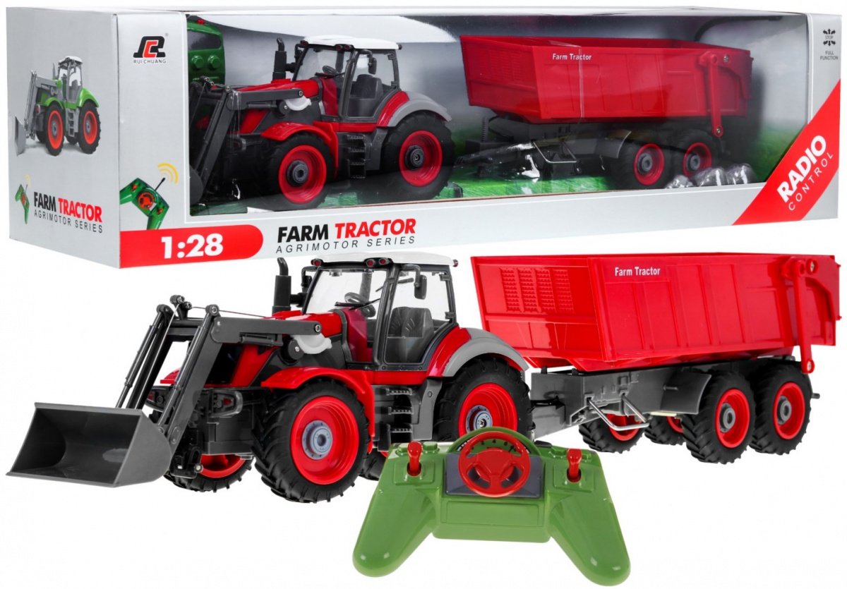 Traktor punane haagis punane 2.4 GHz