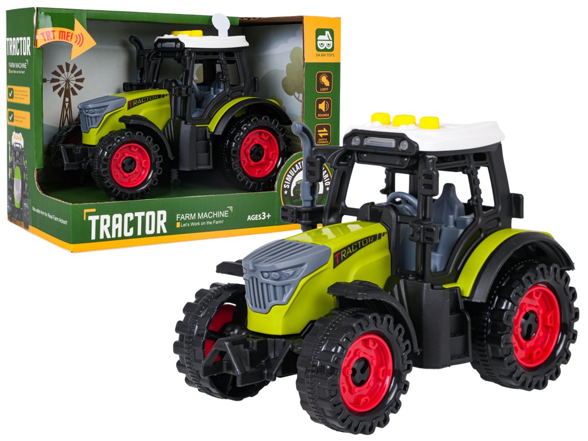 Traktor tulede ja helifunktsiooniga, helerohelne