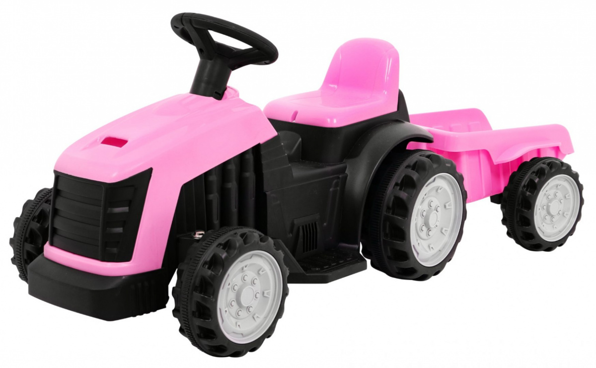 Traktor haagisega roosa