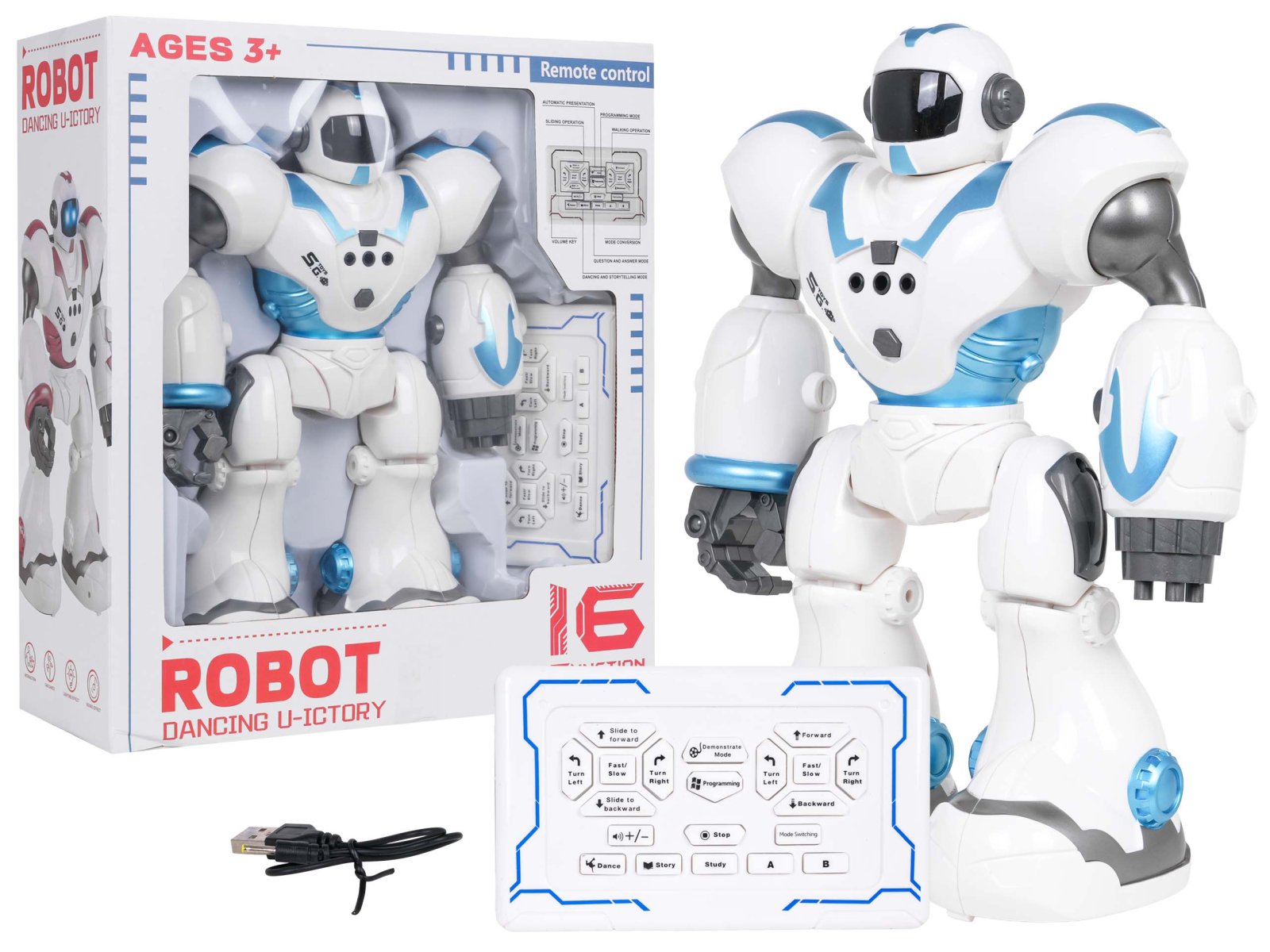 U-ICTORY mitmefunktsiooniline robot, sinine