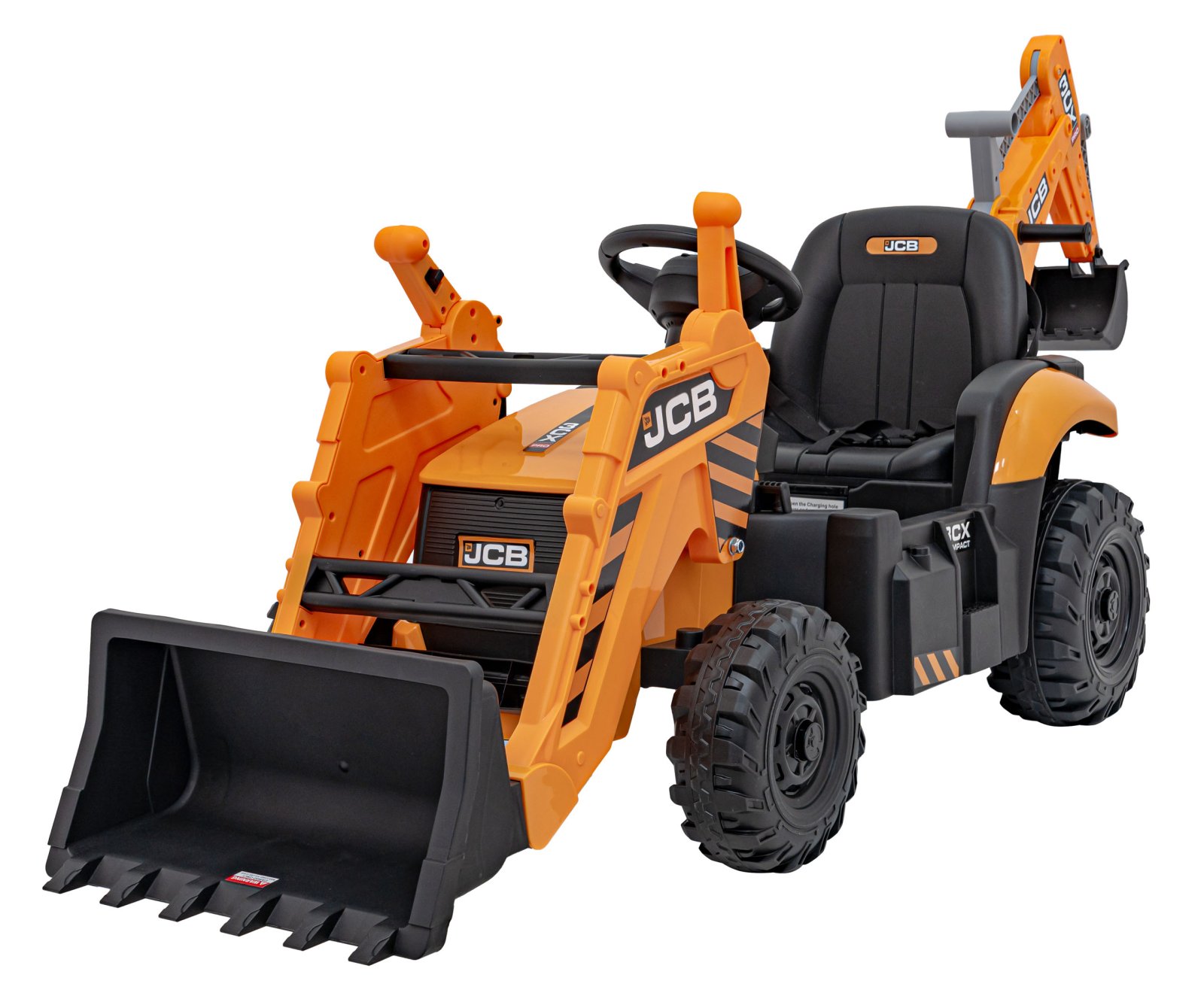 Sõiduk 2-ühes ekskavaator JCB, kollane
