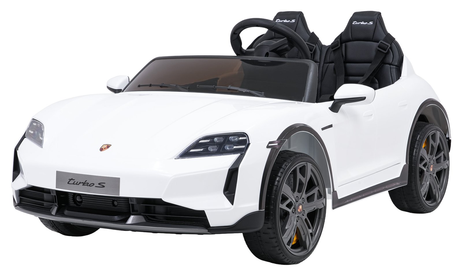 Porsche Taycan Turbo S -ajoneuvo, valkoinen