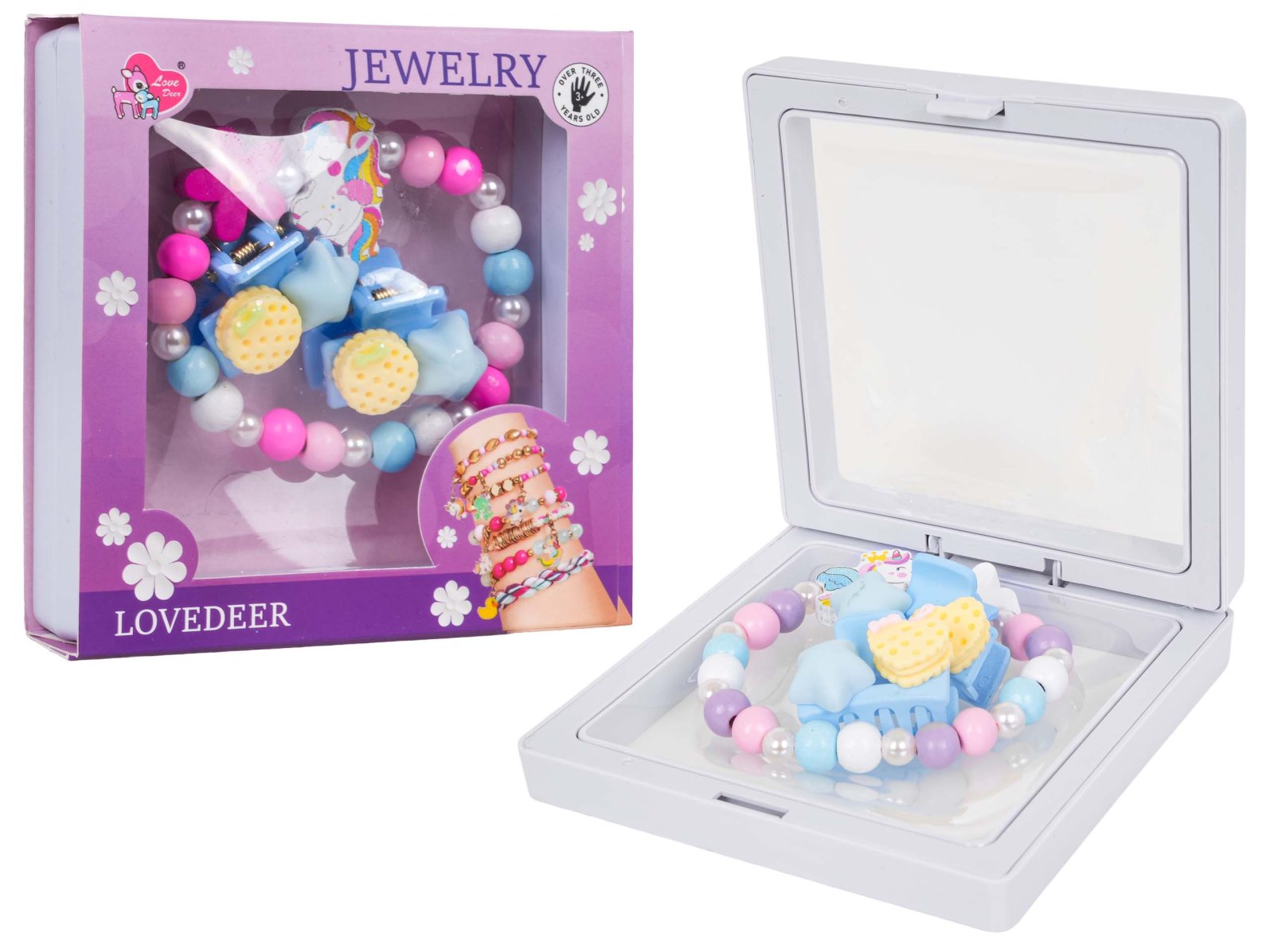 White Flower Unicorn Jewelry Set