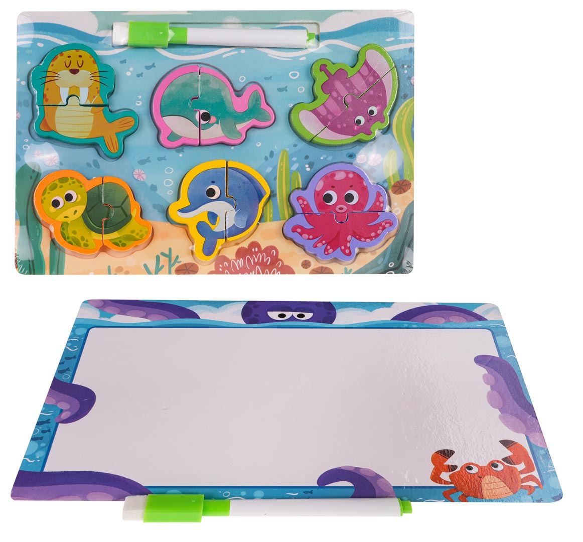 Puidust tahvel + ookeanipuzzle