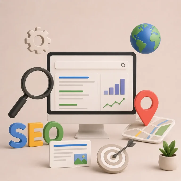 SEO optimeerimise teenust tutvustav visuaal